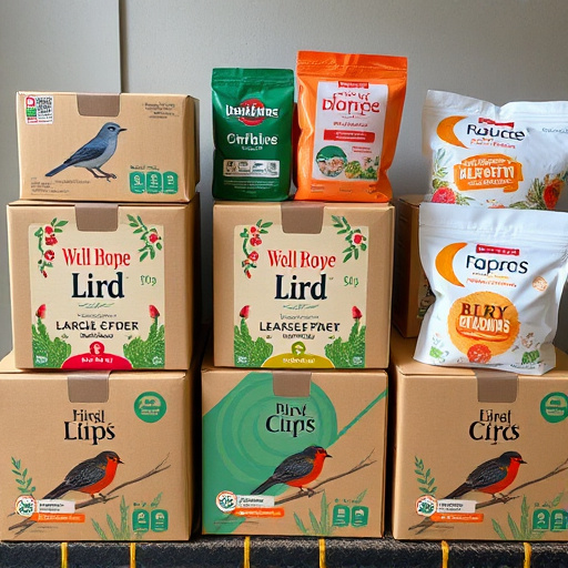 Packed boxes of bird food subscription