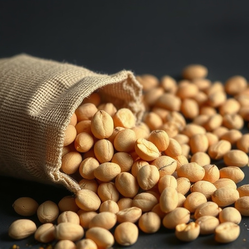 Peanuts spilling from open seed bag
