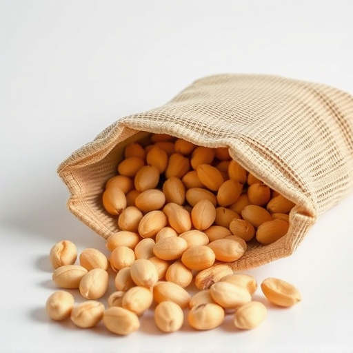 Peanuts spilling from open seed bag