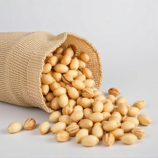 Peanuts spilling from open seed bag
