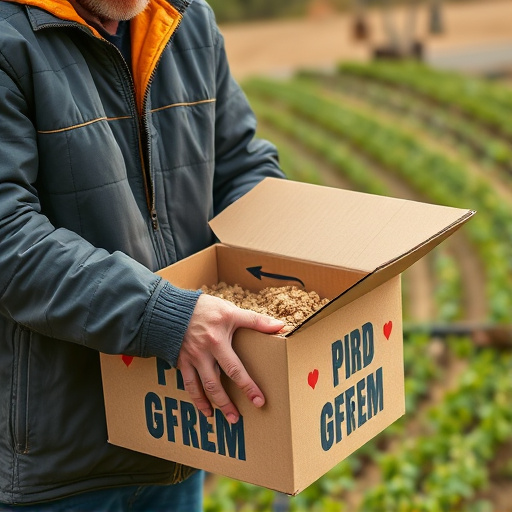 Person unpacking bird seed delivery box