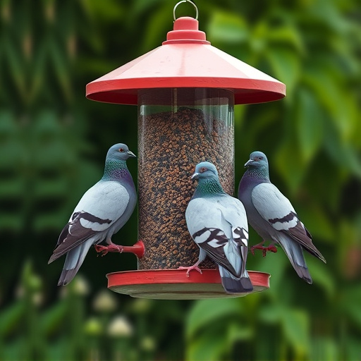 Pigeons excluded by clever feeder design