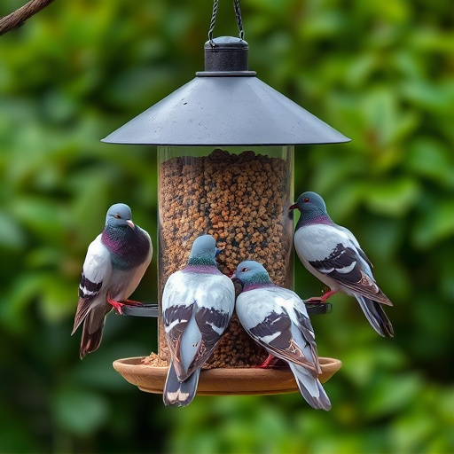 Pigeons excluded by clever feeder design
