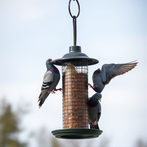 Pigeons excluded by clever feeder design