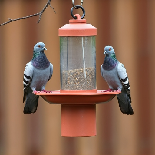 Pigeons excluded by clever feeder design