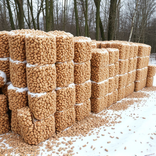 Piles of suet pellets for winter