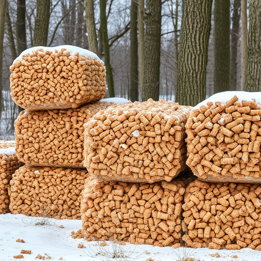Piles of suet pellets for winter