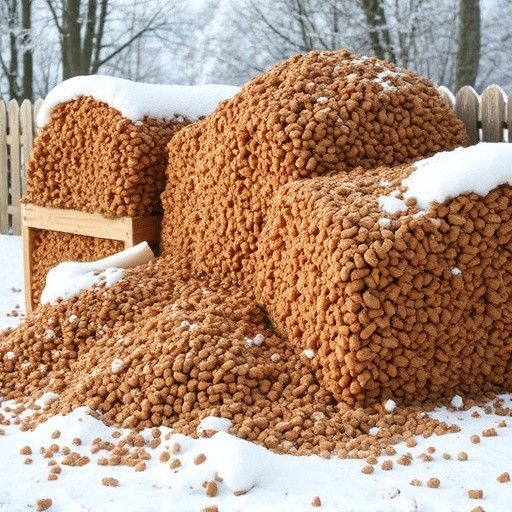 Piles of suet pellets for winter