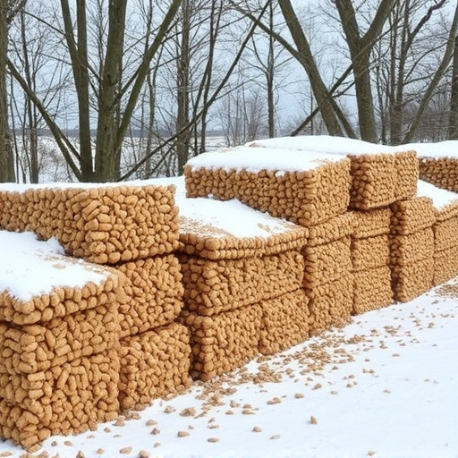 Piles of suet pellets for winter
