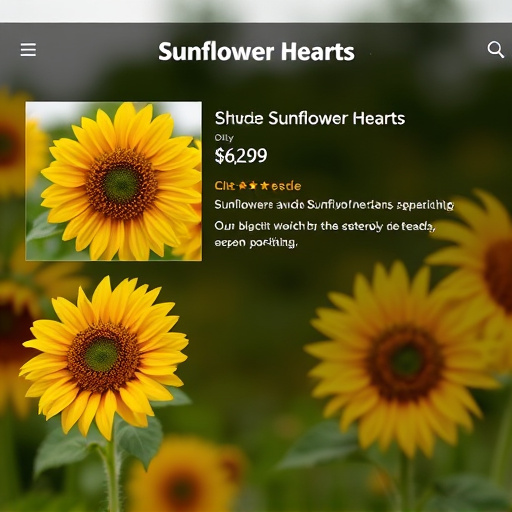 Product page showing sunflower hearts deal