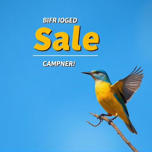 Promotional sale sign on bird food