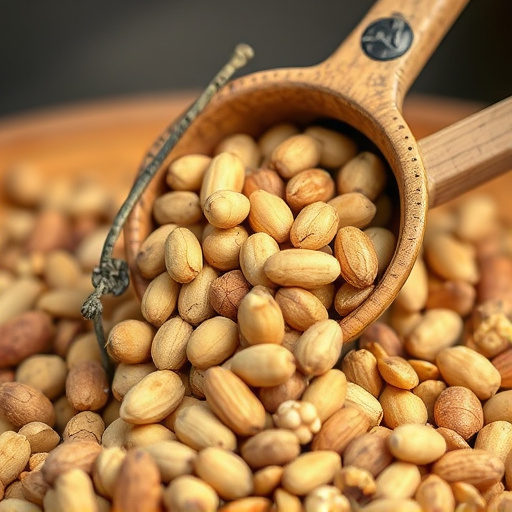 Refill scoop of peanuts for birds