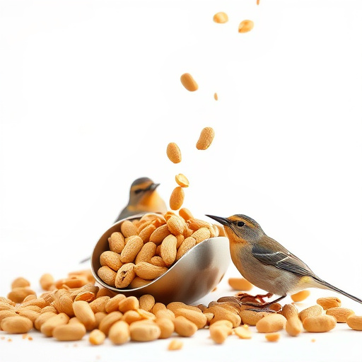 Refill scoop of peanuts for birds