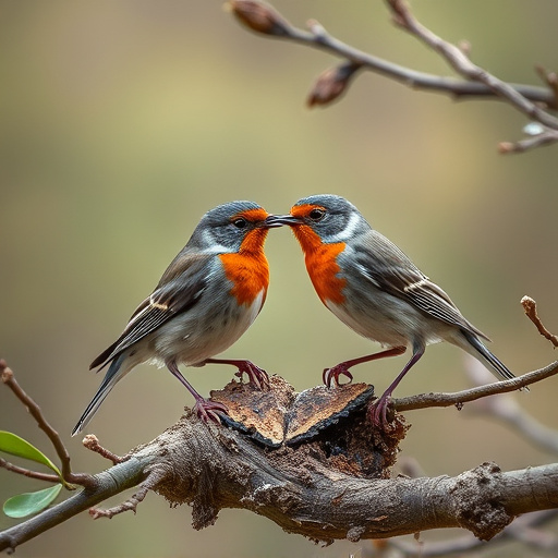 Robins and tits pecking suet pieces