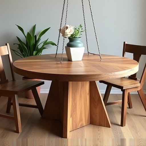 Round hanging table with suet blocks