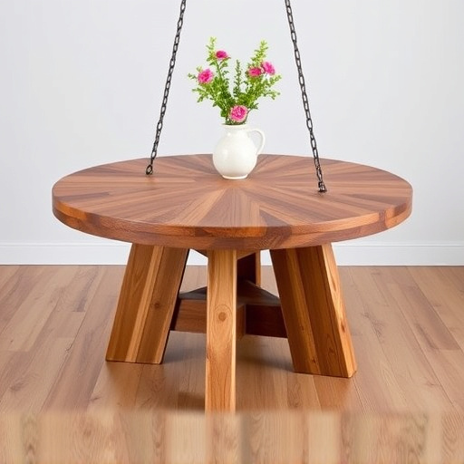 Round hanging table with suet blocks