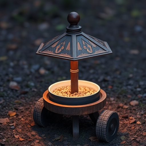 Rustic ground feeder with weatherproof top