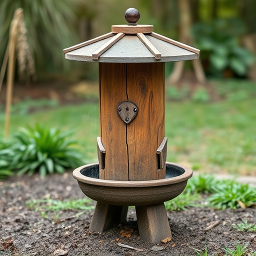 Rustic ground feeder with weatherproof top