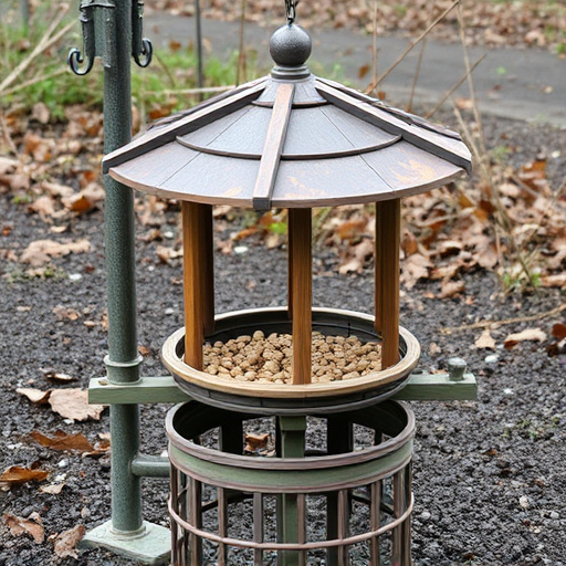 Rustic ground feeder with weatherproof top