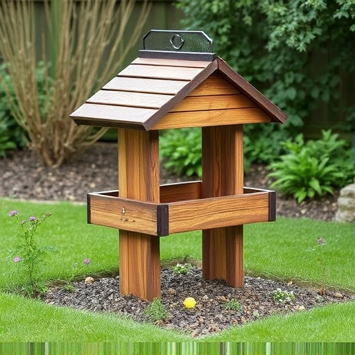 Rustic ground feeder with weatherproof top