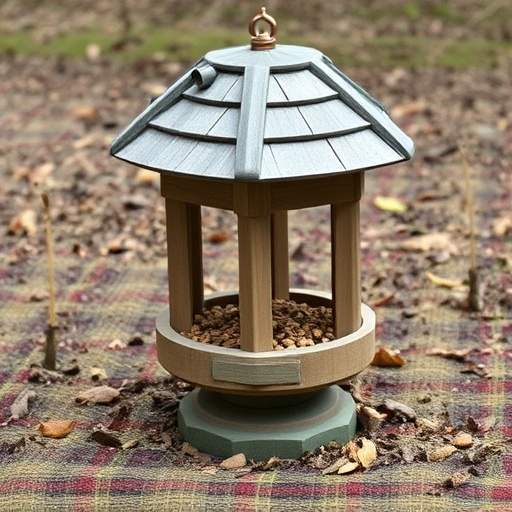 Rustic ground feeder with weatherproof top