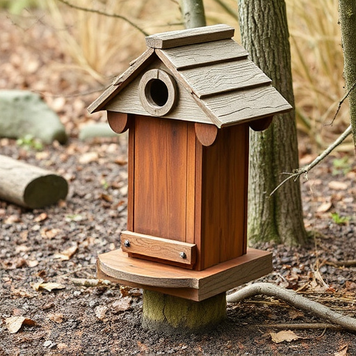 Rustic ground feeder with weatherproof top