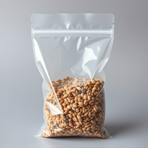 Seed mix in transparent plastic bag