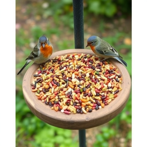 Seed mix scattered on bird table