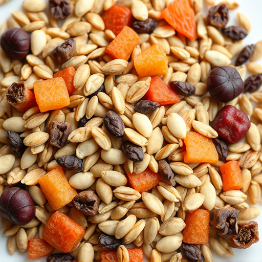 Seed mix with dried fruits