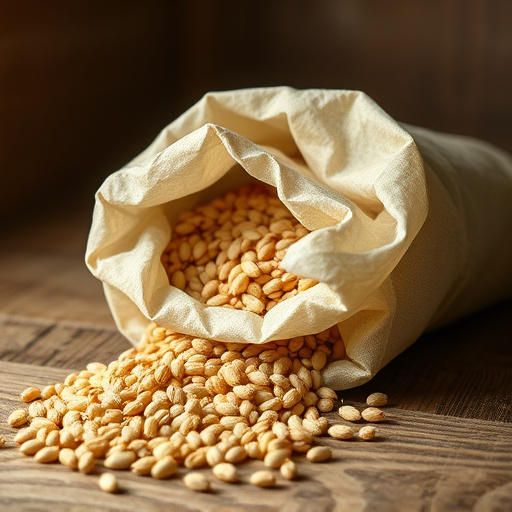 Seeds spilling from open storage bag