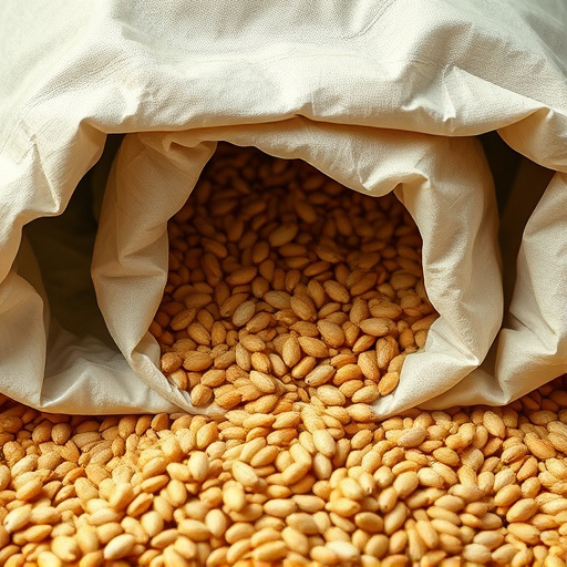 Seeds spilling from open storage bag