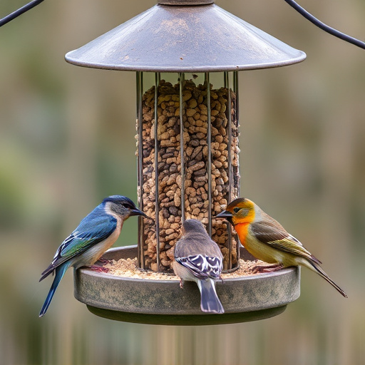 Selective feeding station for small birds