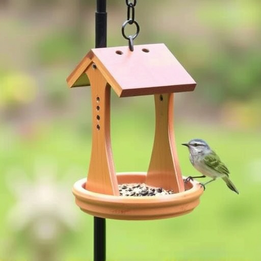 Small bird feeding platform with seed tray