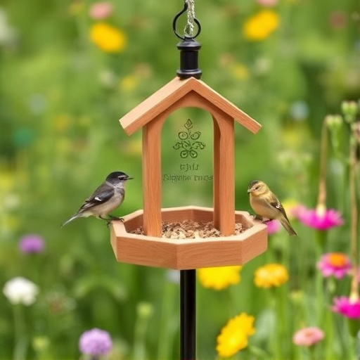 Small bird-friendly garden feeding station