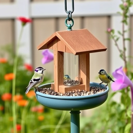 Small bird-friendly garden feeding station