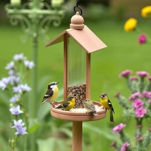 Small bird-friendly garden feeding station