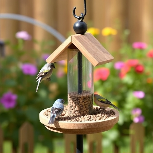 Small bird-friendly garden feeding station