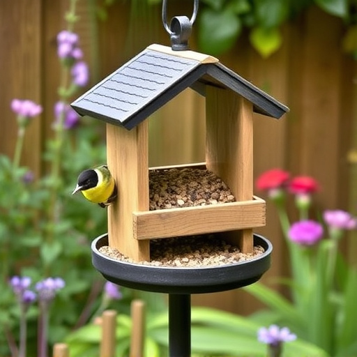 Small bird-friendly garden feeding station