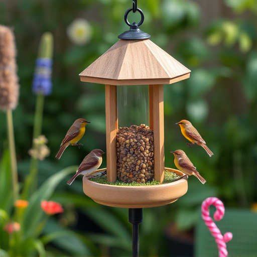Small bird-friendly garden feeding station