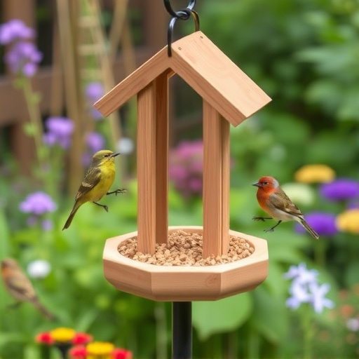 Small bird-friendly garden feeding station