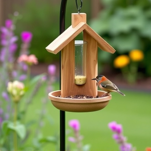 Small bird-friendly garden feeding station