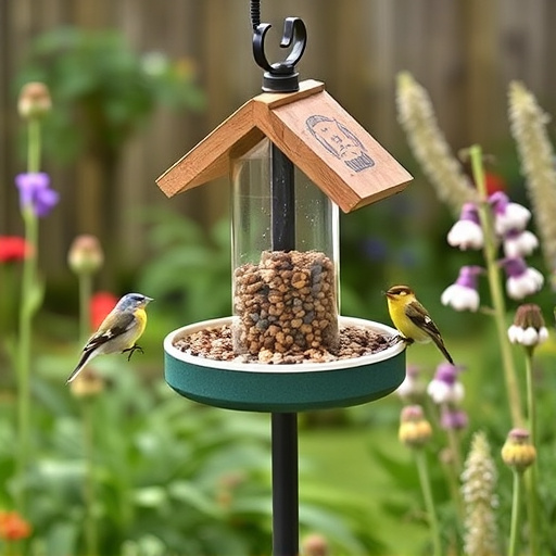 Small bird-friendly garden feeding station