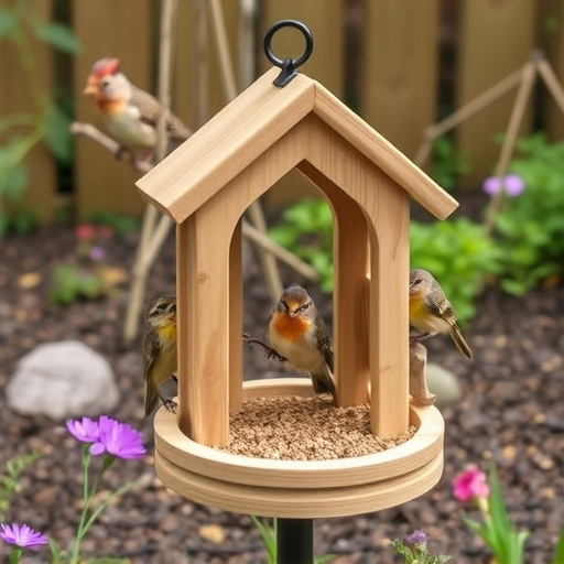 Small bird-friendly garden feeding station