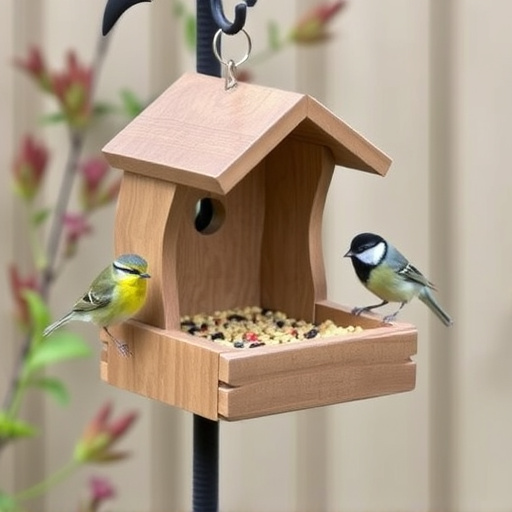 Small bird-friendly garden feeding station