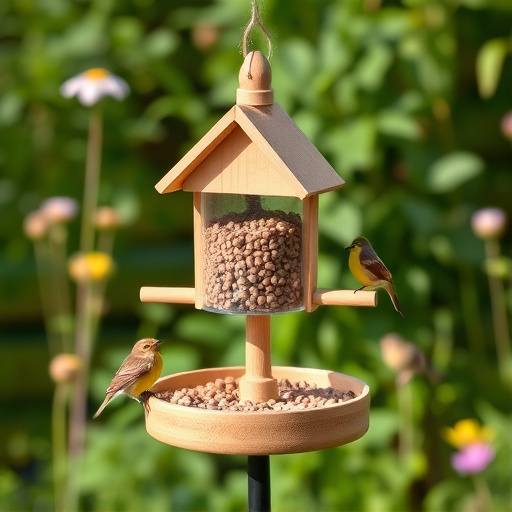 Small bird-friendly garden feeding station