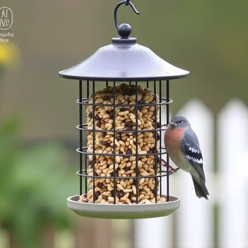 Small bird seed feeder with pigeon guard