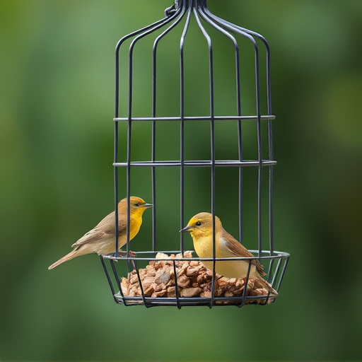 Secure Bird Feeding with Caged Ground Feeders