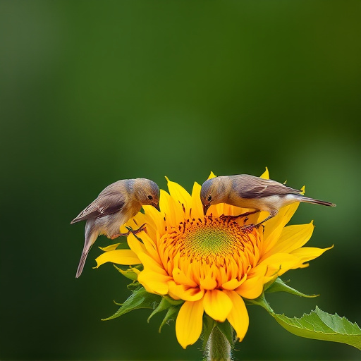 Small birds feeding on sunflower hearts