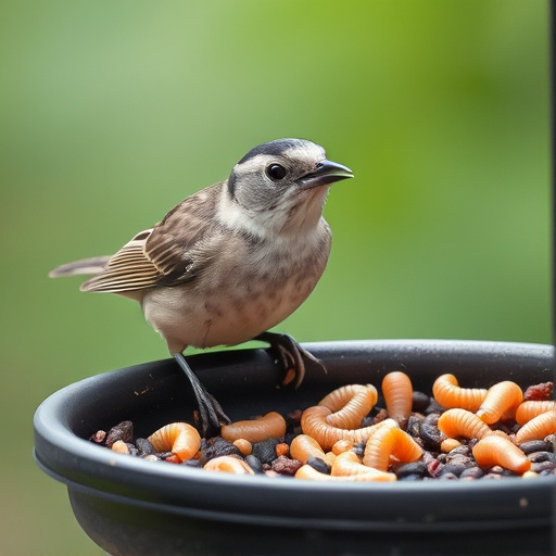 Attract Robins with Organic Mealworm Feeder for Small Birds