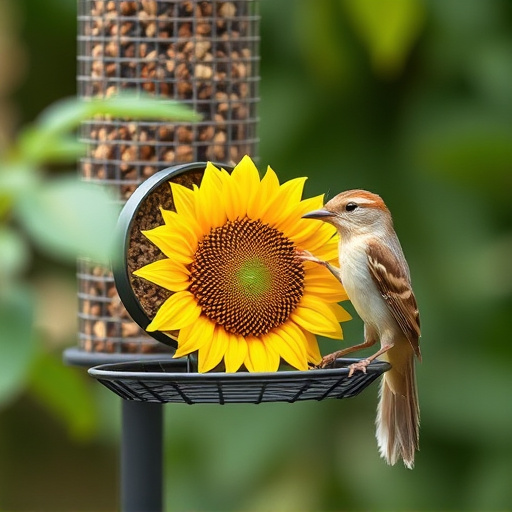 Squirrel-proof  feeder with sunflower heart
